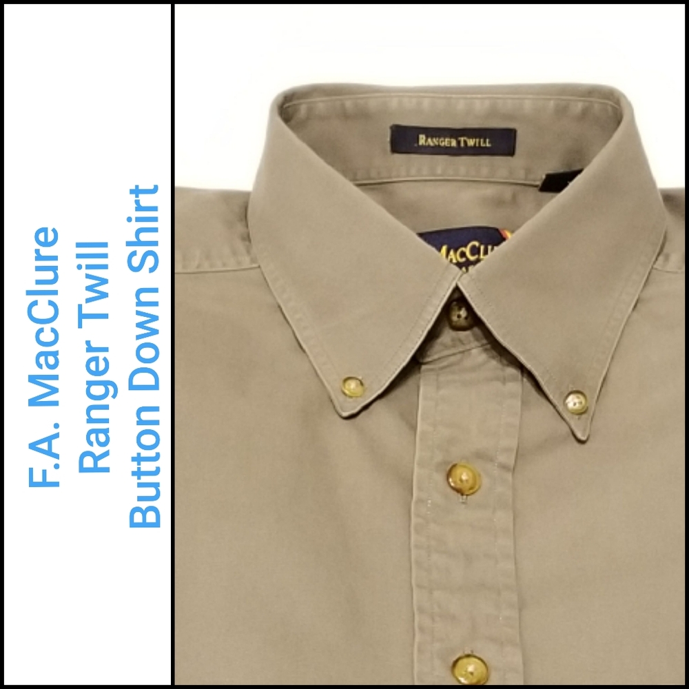 F.A. MacClure Large Grey Button Down Shiry in EUC